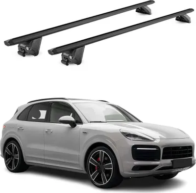 Produktbild von Dachträger Grundtäger für Porsche Cayenne 2018-2025 100kg Alu Schwarz 2 tlg ABE