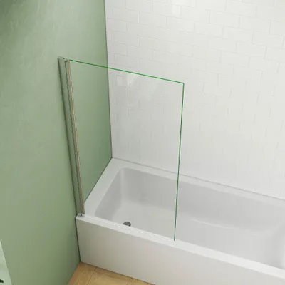 Produktbild von AICA Badewannenaufsatz 80cmx140cm Faltwand Duschwand 6mm ESG-glas Badewannenfaltwand Badewanne Duschabtrennung