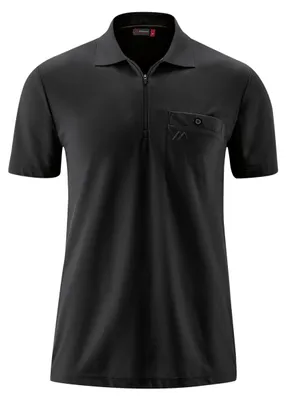 Produktbild von Maier Sports XXL Funktions-Zipper-Poloshirt schwarz