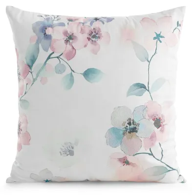 Zdjęcie produktu dla Poszewka dekoracyjna FLORA 45x45 cm biała w kwiaty