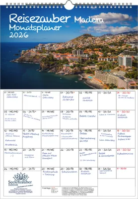 Produktbild von Reisezauber Madeira Planer DIN A3 Kalender für 2026 Reise Urlaub Strand Spanien - Seelenzauber