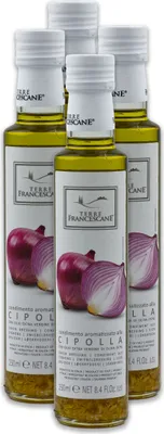 Produktbild von Food-United Cipolla-Öl 4x 250ml von TERRE FRANCESCANE Extra Natives Olivenöl mit Cipolla-Aroma Premium-Dressing-Öl aus Italien für Feinschmecker-innen und mediterrane Küche
