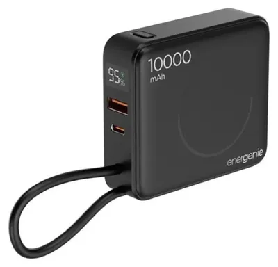 Immagine prodotto di Power bank Gembird PB10-WPC15-LCD-01 con ricarica rapida, caricabatterie wireless, 20 W, 10000 mAh, colore nero