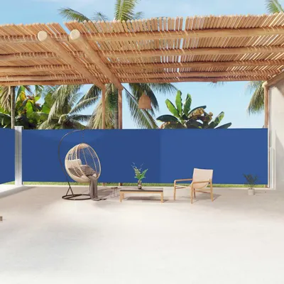 Image de vidaXL Store latéral extensible bleu 180x1200 cm