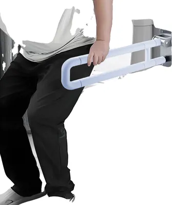 Image de Barre d'appui, acier inoxydable, surface antidérapante, BLANC