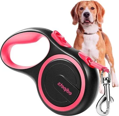 Immagine prodotto di Guinzaglio retrattile estensibile per cani da 3, 5 e 8 metri (rosa) - Guinzaglio flessibile per l'addestramento e le passeggiate
