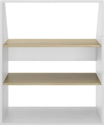 Produktbild von Schrank mit abgeschrägter Kante und 2 Einlegeböden - Weiß und Natur - ADEZIO