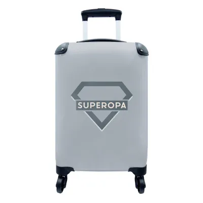 Obrázek produktu pro Kufr Příruční zavazadlo na kolečkách Malý cestovní kufr na 4 kolečkách Přísloví - citáty - Grandpa - Superopa - Velikost kabiny < 55x40x23 cm a