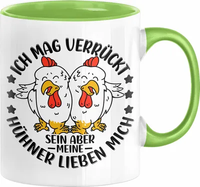 Produktbild von Hühner Tasse Geschenk Hühnerflüsterin Huhn Geschenkidee Kaffee-Becher Landwirt Bauer Landiwrtin (Grün)