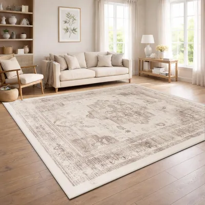 Produktbild von Paco Home Vintage Boho Stil Moderner Wohnzimmerteppich Kurzflor Rutschfest 120x160 cm