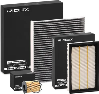 Produktbild von RIDEX Filterset Inspektionspaket Filtersatz für FORD Focus II Schrägheck (DA, HCP, DP) Focus II Kombi (DA, FFS, DS) Focus C-Max (DM2) für VOLVO V50