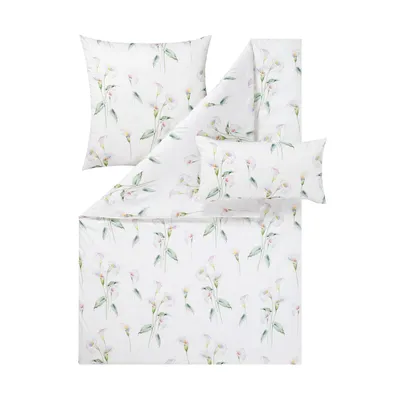 Produktbild von Estella Ateliers Satin- Bettwäsche-Garnitur Calla Farbe grün Größe 155x220+80x80+40x80