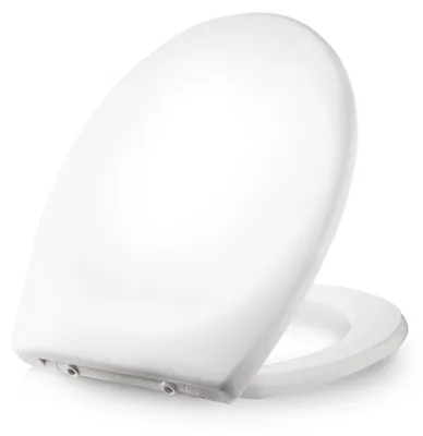 Produktbild von Dombach® Premium Toilettendeckel mit Absenkautomatik Abnehmbar (Weiß) WC Sitz mit Absenkautomatik, Klodeckel mit Absenkautomatik, Klobrille, Toilettensitz, WC Deckel, Toilettenbrille Klobrille, Oval