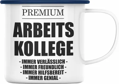 Produktbild von Trendation - Lieblingskollege Premium Kollege Lustige Emaille Tasse für Kollege zum Geburtstag als Geschenk mit Sprüchen (Blau)