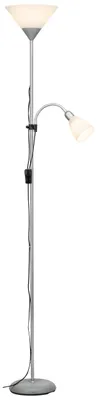 Produktbild von Brilliant Spari LED Deckenfluter mit Lesearm E27 10W/8W Warmweiß Silber Weiß G98811/05