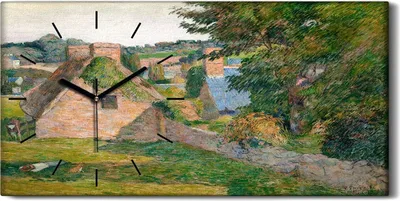 Produktbild von Küche Wohnzimmer Wand Leinwand Uhr 60x30 Das Feld des Derout Lollichon - schwarze Hände