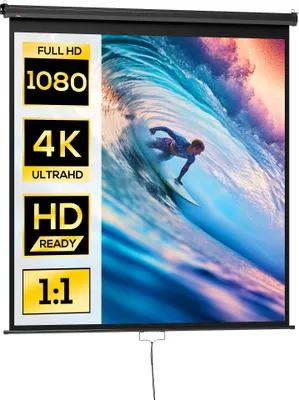 Produktbild von HOMCOM Beamer Leinwand 178 x 178 cm 99 Zoll 1:1 HD 4K Projektionsleinwand