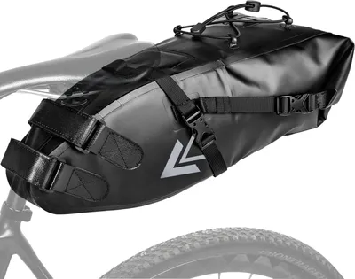 Productafbeelding van 10 liter waterdichte zadeltas voor racefiets en mountainbike - bevestiging aan de zadelpen
