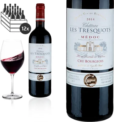 Produktbild von 12er Karton 2014 Médoc Cru Bourgeois von Château Les Tresquots - Rotwein