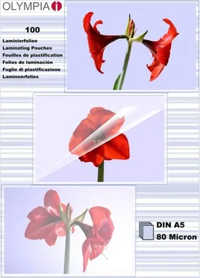 Produktbild von 100x 1-PACK Laminierfolien A5, 154 x 216mm, 2x  75/80 mic, Hochglanz
