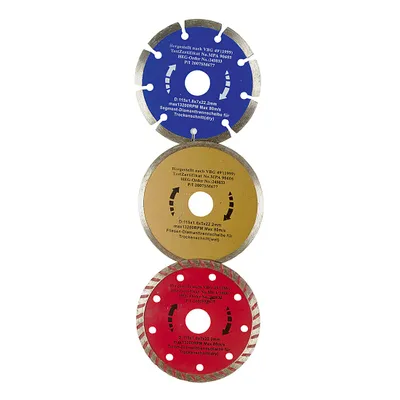 Produktbild von Easy Work 73543 Diamanttrennscheiben-Satz, ø 115 mm, mehrfarbig, 3-teilig (1 Set)