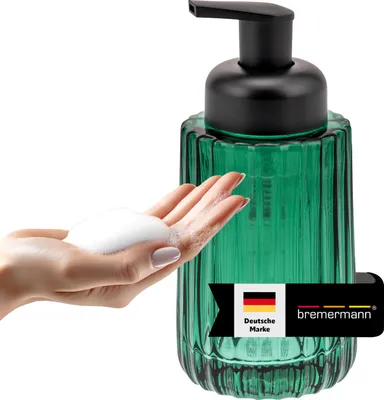 Produktbild von bremermann Seifenspender, Schaum-Seifenspender, Spender für Seife, Glas, grün