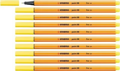 Produktbild von Fineliner - STABILO point 88 - 10er Pack - zitronengelb