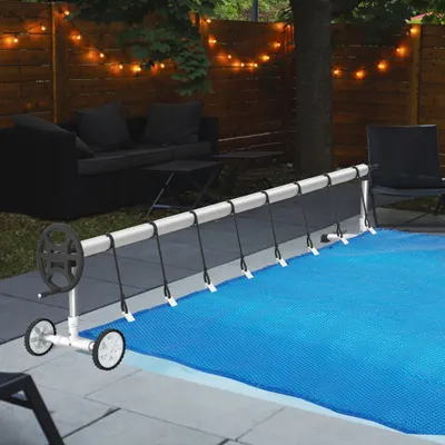 Produktbild von YZNAHRE Pool Aufroller für Poolfolie 3-5,7m Aufrollvorrichtung Mobiles für Plane, Premium Aufrollsystem inkl. Bänder und Rolle Einstellbar Poolaufroller