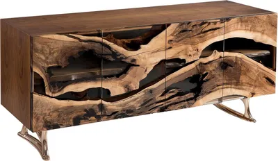 Immagine prodotto di Elegante console in legno marrone dal design senza tempo