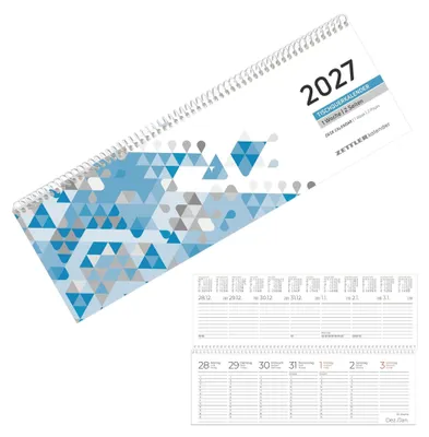 Immagine prodotto di Calendario da tavolo settimanale/bigiornaliero, colore blu, anno 2027