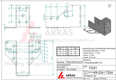 Produktbild von BKshop | Balkenschuh Wb40-110 - 40x110x2.0mm - Hochwertiger Stahl - Stabil und langlebig
