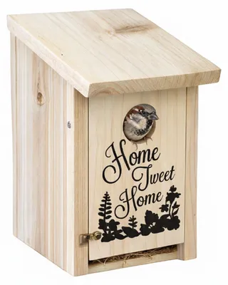 Produktbild von Vogelhaus für kleine Vögel, rot mit grünem Dach