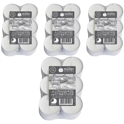 Produktbild von 4 x 12er Flat Pack Ø 55 mm Maxi Lichter Teelichter Teelichte