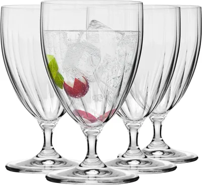 Produktbild von KROSNO Prima Lumi Wassergläser auf kurzem Stiel, 4er-Set, 440 ml