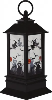 Produktbild von Laterne mit Halloween Motiven und LED Kerze 18cm