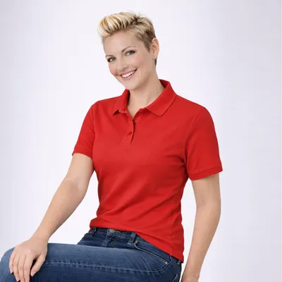 Produktbild von Damen Poloshirt, rot, Größe 5XL : 5XL : rot : 100% Baumwolle
