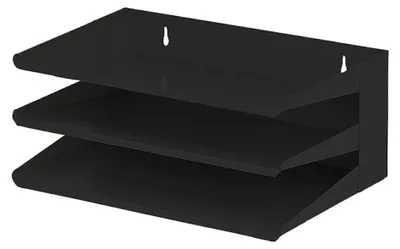 Produktbild von Sortierregal aus Metall mit 3 Fächern | HxBxT 16x38x25cm | Bis DIN A4-Format | Schwarz