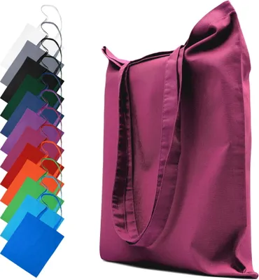 Produktbild von Stofftasche Baumwolltasche 28x32 cm Tasche Beutel Tragetasche Einkaufstasche Stoffbeutel, in Farbe: Burgund
