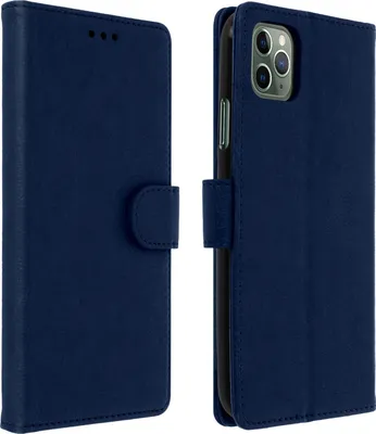 Produktbild von Avizar, Flip Cover Geldbörse, Klappetui Kunstleder für Apple iPhone 11 Pro, Nachtblau