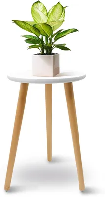 Obrázek produktu pro Dřevěný stojan na rostliny - Kulatý podstavec pod květináče - 3 nohy - Vhodný pro použití v interiéru i exteriéru - 42 x 28 cm - Vhodný pro různé velikosti květináčů