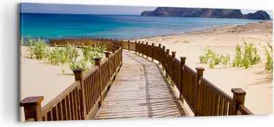 Produktbild von Bild auf Leinwand - Leinwandbild - Ozean Strand Sand Ufer - 100x40cm - Wand Bild - Wanddeko - Leinwanddruck - Bilder - Kunstdruck - Wanddekoration - Leinwand bilder - Wandkunst - AB100x40-2544