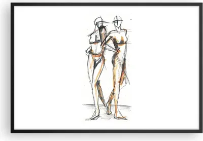 Produktbild von Gerahmtes Poster - Schwarzer Rahmen - Zeichnen Design Mode - 91,5x61 cm - Wand Bild - Wanddeko - Wandbilder - Kunstposter - Wandposter - Bilderrahmen - Bilder - Kunstdruck - Wandbild - P2BAA91x61-4139