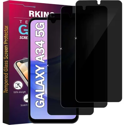 Produktbild von Displayschutzfolie Panzerglas für Samsung Galaxy A34 5G, 3 Stück, Sichtschutz, Anti-Spähen