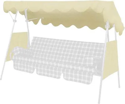 Obrázek produktu pro Houpací lavice pro 3 osoby - Sluneční stříška pro 3místnou houpací lavici - vhodné pro Freizeitmöbel GmbH - Vyrobeno v Německu - Swingtex ivoor - 200 x 120 cm Houpací lavice pro 3 osoby