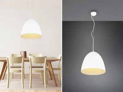 Produktbild von LED Pendelleuchte Moderne Esstischlampe Küchenlampe weiß rund einflammig Ø 40cm
