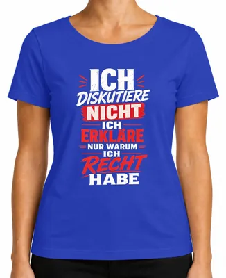 Imagen del producto de Camiseta azul para mujer con el texto: "No discuto, solo explico". Talla S