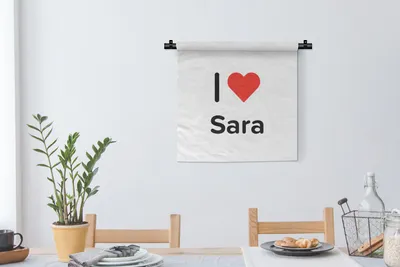 Produktbild von MuchoWow® Wandteppich Wandbehang Ich liebe - Sara - Mädchen 60x60 cm Tapisserie Dekoration Wandtuch - Dekorationen - Wand Decke