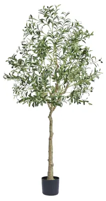 Image de VEVOR Olivier Artificiel 81x81x179cm Plante artificielle PE Plantes artificielles Fausses plantes en plastique en pot Fleur artificielle Inodore Imperméable Idéal pour décorer la chambre à coucher Bureau Salon