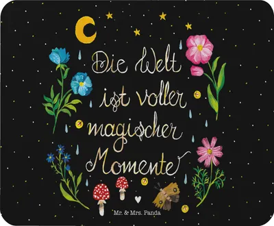 Produktbild von Mr. & Mrs. Panda Mauspad Magische Welt - Geschenk, Büroausstattung, Mousepad, Outdoor, Mauspad Büro, Blumen Deko, Abenteuer, Mausunterlage, Blumen, Spruch positiv