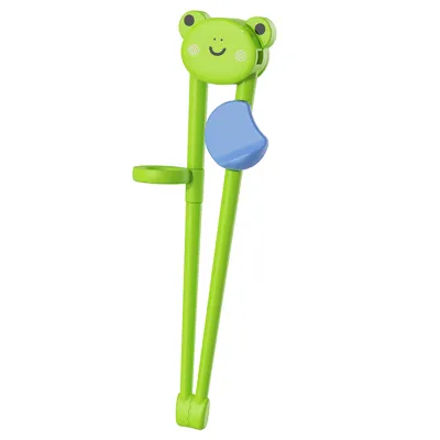 Produktbild von 1 Paar Trainings-Essstäbchen, bequemer Griff, kaubar, ergonomisches Design, breiter Kopf, Cartoon-Esszug, leicht zu reinigen, süßer Bär, Kinder, Lebensmittelqualität, Lern-Essstäbchen, Küchenutensilien